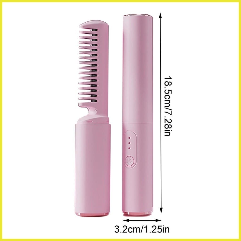 Mini Pente Portátil Escova De Alisamento Capilar Alisador De Cabelo Aquecido Recarregável - Rápido